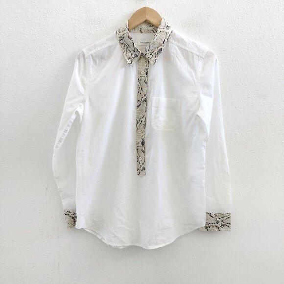 EQUIPMENT Contrast Snake Print Collared Shirt Small Size - Picture 1 of 9